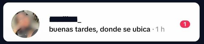 Mensaje de un posible cliente preguntando dónde se ubica el gimnasio